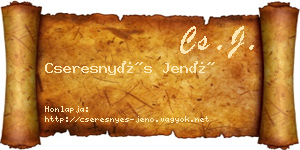 Cseresnyés Jenő névjegykártya